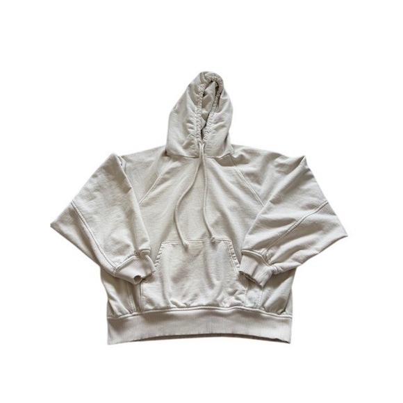 Madewell Tops - Madewell Beige Terry Relaxed Raglan-Sleeve Sweatshirt Hoodie NM342 Size M‎
